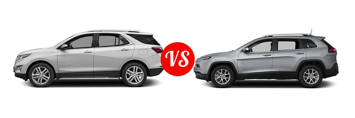 2018 Chevrolet Equinox SUV Premier vs. 2018 Jeep Cherokee SUV Latitude / Latitude Plus - Side Comparison