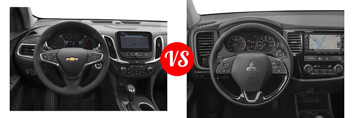 2018 Chevrolet Equinox SUV Premier vs. 2018 Mitsubishi Outlander SUV LE / SEL - Dashboard Comparison