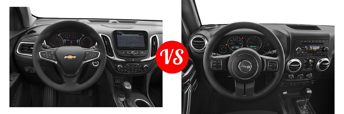 2018 Chevrolet Equinox SUV Diesel Premier vs. 2018 Jeep Wrangler JK SUV Rubicon / Rubicon Recon - Dashboard Comparison