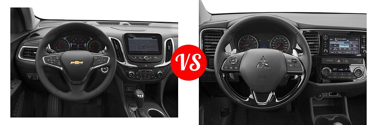 2018 Chevrolet Equinox SUV Premier vs. 2018 Mitsubishi Outlander SUV ES / SE - Dashboard Comparison