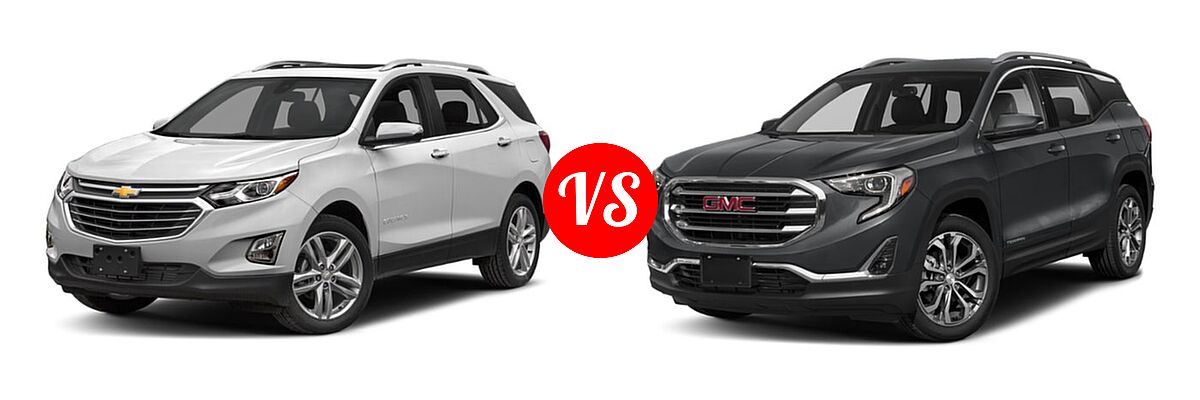 2018 Chevrolet Equinox SUV Diesel Premier vs. 2018 GMC Terrain SUV SLT - Front Left Comparison