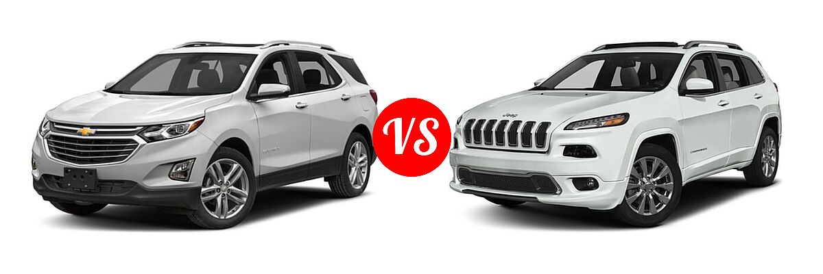 2018 Chevrolet Equinox SUV Premier vs. 2018 Jeep Cherokee SUV Overland - Front Left Comparison