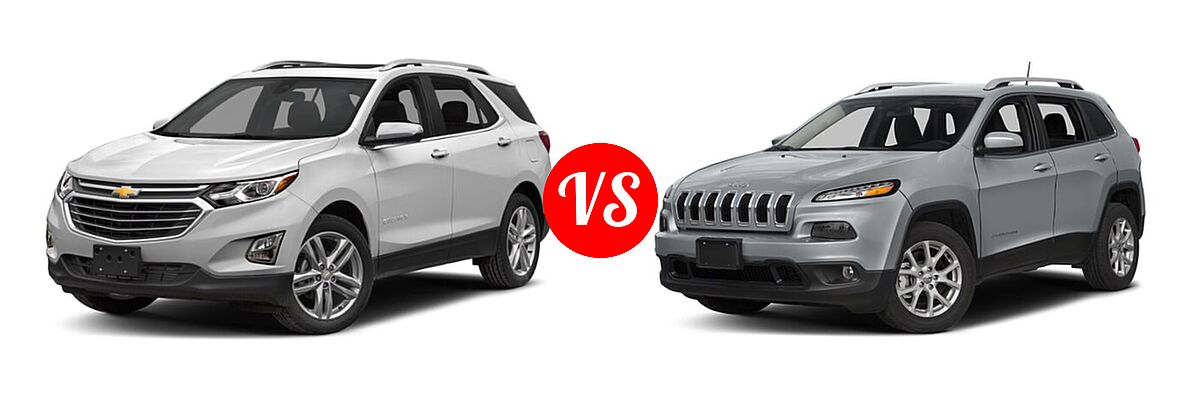 2018 Chevrolet Equinox SUV Premier vs. 2018 Jeep Cherokee SUV Latitude / Latitude Plus - Front Left Comparison