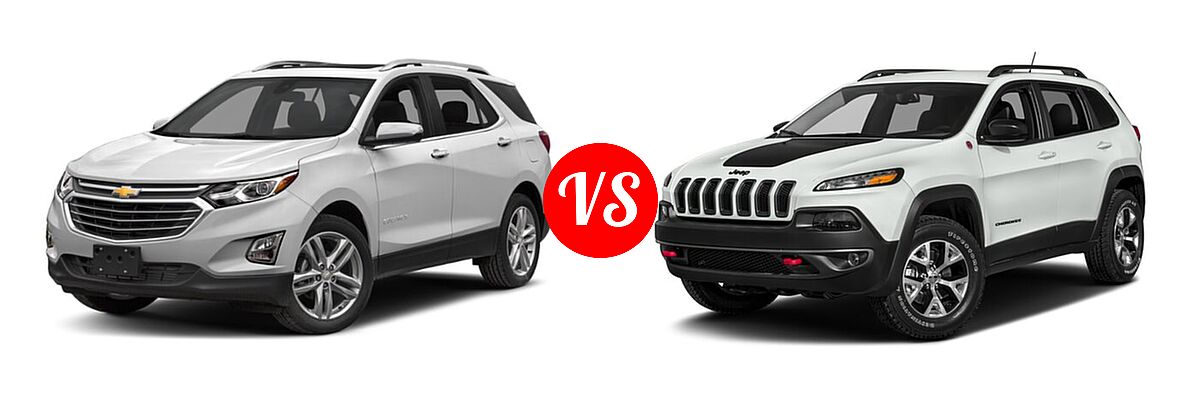 2018 Chevrolet Equinox SUV Premier vs. 2018 Jeep Cherokee SUV Trailhawk - Front Left Comparison