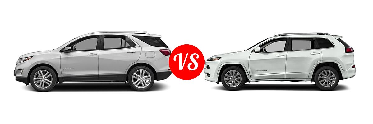 2018 Chevrolet Equinox SUV Premier vs. 2018 Jeep Cherokee SUV Overland - Side Comparison
