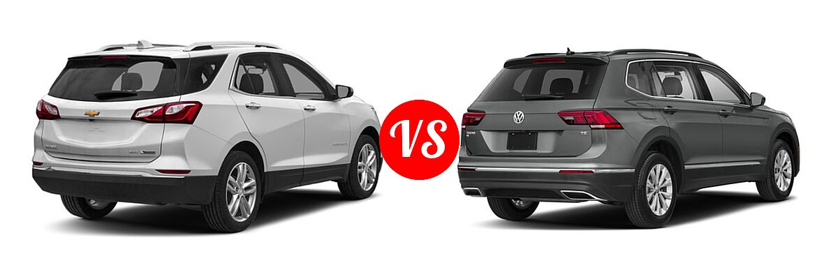 2018 Chevrolet Equinox SUV Premier vs. 2018 Volkswagen Tiguan SUV S / SE / SEL / SEL Premium - Rear Right Comparison