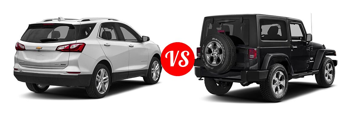 2018 Chevrolet Equinox SUV Diesel Premier vs. 2018 Jeep Wrangler JK SUV Altitude / Sahara - Rear Right Comparison