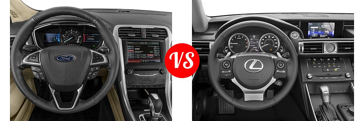 2016 Ford Fusion Energi Sedan SE Luxury / Titanium vs. 2016 Lexus IS 200t Sedan 4dr Sdn - Dashboard Comparison