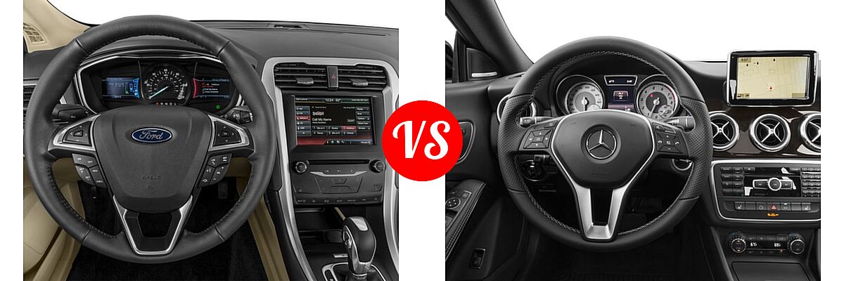 2016 Ford Fusion Energi Sedan SE Luxury / Titanium vs. 2016 Mercedes-Benz CLA-Class Sedan CLA 250 - Dashboard Comparison