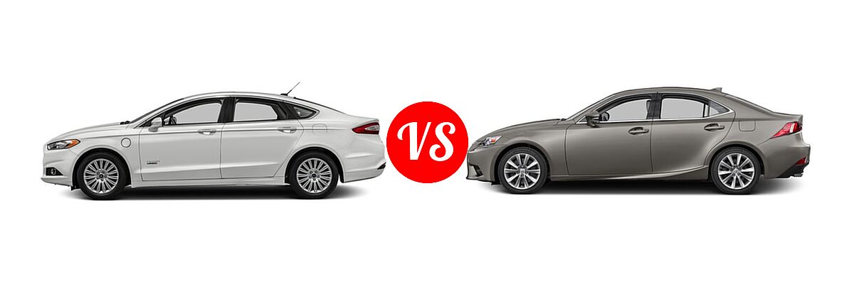 2016 Ford Fusion Energi Sedan SE Luxury / Titanium vs. 2016 Lexus IS 200t Sedan 4dr Sdn - Side Comparison