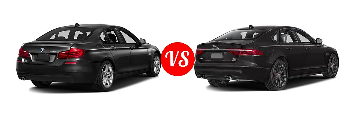 2016 BMW 5 Series Sedan Diesel 535d / 535d xDrive vs. 2016 Jaguar XF Sedan S - Rear Right Comparison