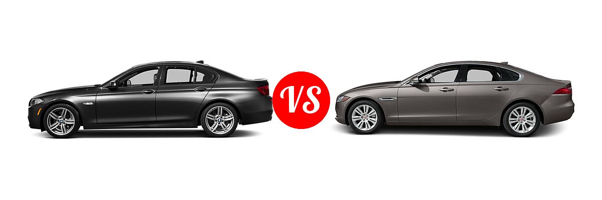 2016 BMW 5 Series Sedan Diesel 535d / 535d xDrive vs. 2016 Jaguar XF Sedan 35t Premium - Side Comparison