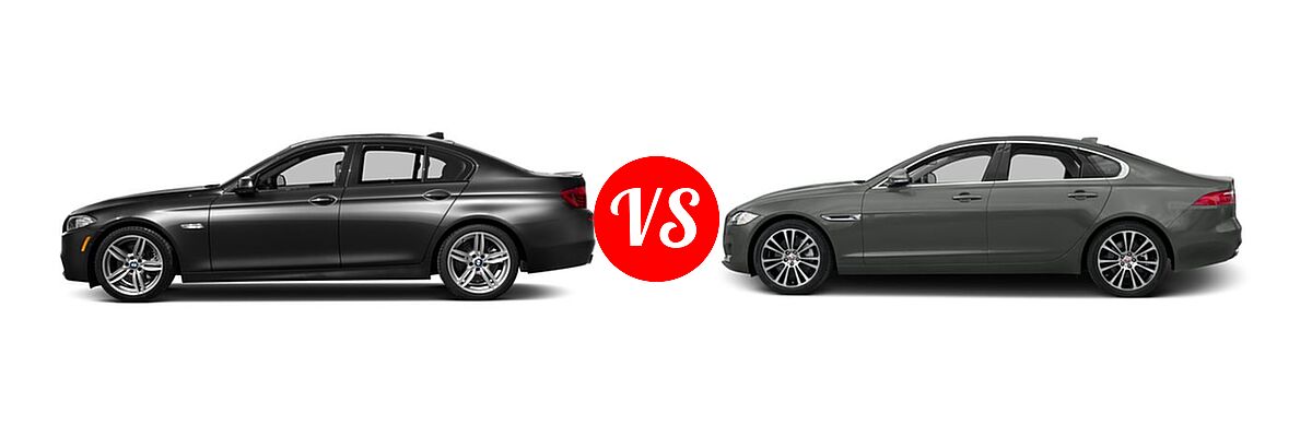 2016 BMW 5 Series Sedan Diesel 535d / 535d xDrive vs. 2016 Jaguar XF Sedan 35t Prestige - Side Comparison