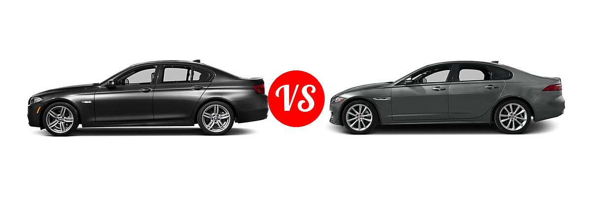 2016 BMW 5 Series Sedan Diesel 535d / 535d xDrive vs. 2016 Jaguar XF Sedan 35t R-Sport - Side Comparison