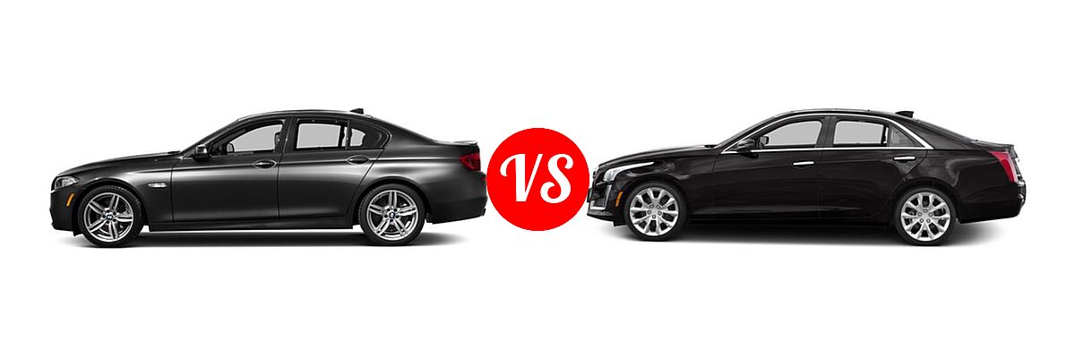 2016 BMW 5 Series Sedan Diesel 535d / 535d xDrive vs. 2016 Cadillac CTS V-Sport Sedan V-Sport RWD - Side Comparison