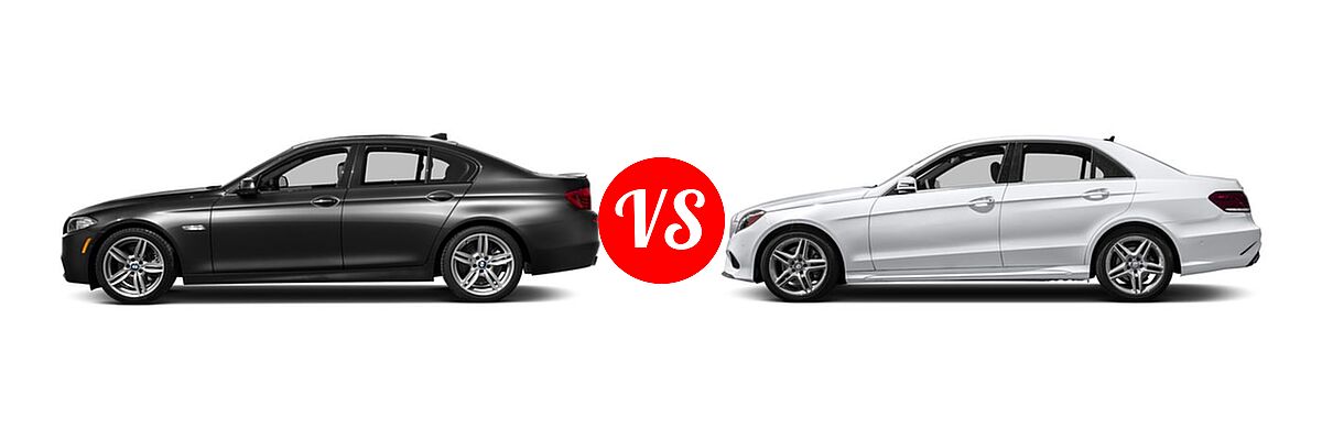2016 BMW 5 Series Sedan Diesel 535d / 535d xDrive vs. 2016 Mercedes-Benz E-Class Sedan E 350 Luxury / E 350 Sport - Side Comparison