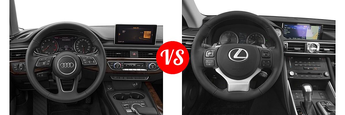 2018 Audi A4 Sedan Premium / Premium Plus / Prestige vs. 2018 Lexus IS 300 Sedan IS 300 - Dashboard Comparison