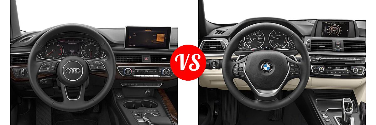 2018 Audi A4 Sedan Premium / Premium Plus / Prestige vs. 2018 BMW 3 Series Sedan Diesel 328d / 328d xDrive - Dashboard Comparison