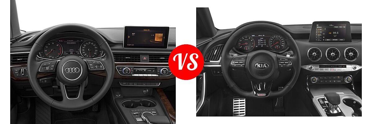 2018 Audi A4 Sedan Premium / Premium Plus / Prestige vs. 2020 Kia Stinger Sedan GT / GT-Line / GT1 / GT2 - Dashboard Comparison