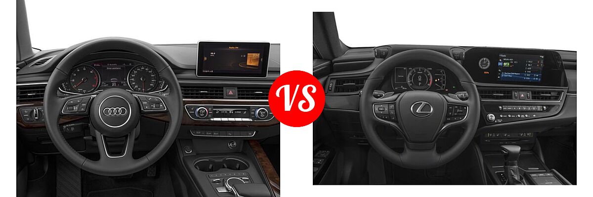 2018 Audi A4 Sedan Premium / Premium Plus / Prestige vs. 2022 Lexus ES 350 Sedan ES 350 / ES 350 Luxury / ES 350 Ultra Luxury - Dashboard Comparison