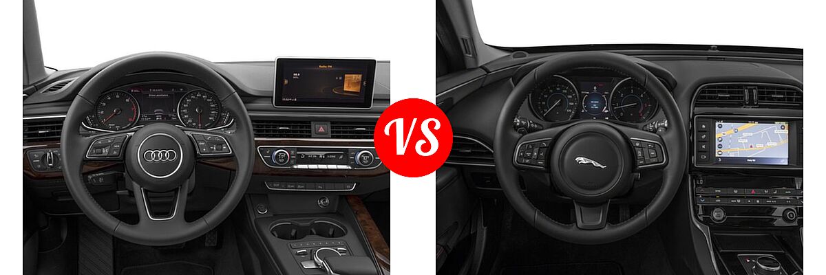 2018 Audi A4 Sedan Premium / Premium Plus / Prestige vs. 2018 Jaguar XE Sedan Diesel 20d / 20d Premium / 20d Prestige - Dashboard Comparison