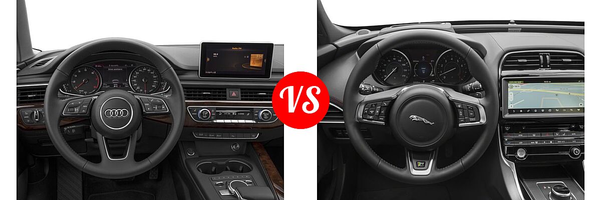 2018 Audi A4 Sedan Premium / Premium Plus / Prestige vs. 2018 Jaguar XE Sedan Diesel 20d R-Sport - Dashboard Comparison