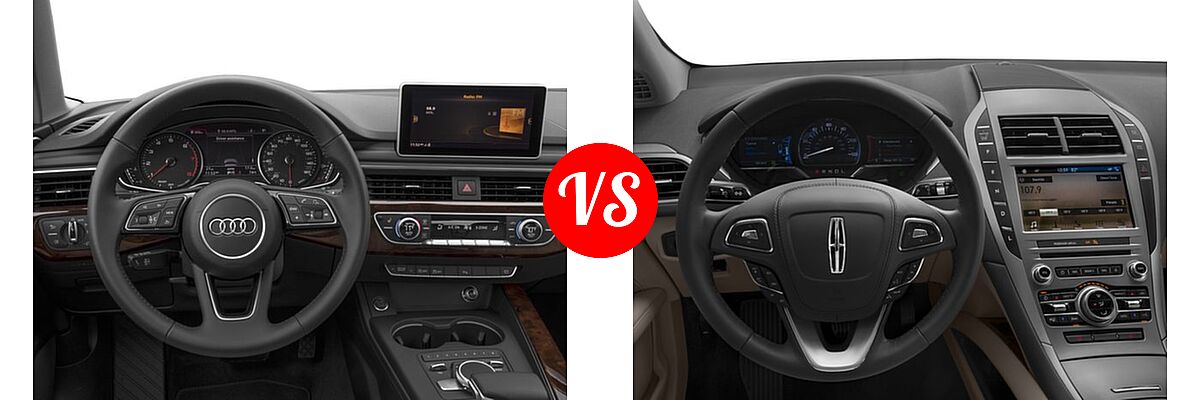 2018 Audi A4 Sedan Premium / Premium Plus / Prestige vs. 2018 Lincoln MKZ Sedan Hybrid Hybrid Black Label / Hybrid Premiere / Hybrid Reserve / Hybrid Select - Dashboard Comparison