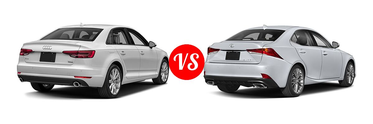2018 Audi A4 Sedan Premium / Premium Plus / Prestige vs. 2018 Lexus IS 300 Sedan IS 300 - Rear Right Comparison