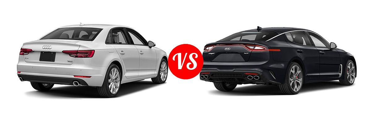 2018 Audi A4 Sedan Premium / Premium Plus / Prestige vs. 2020 Kia Stinger Sedan GT / GT-Line / GT1 / GT2 - Rear Right Comparison