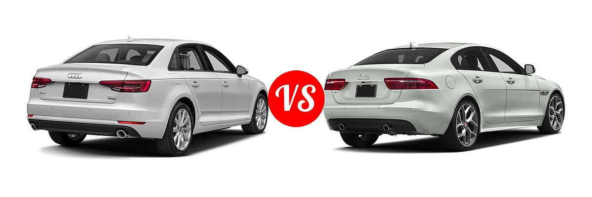 2018 Audi A4 Sedan Premium / Premium Plus / Prestige vs. 2018 Jaguar XE Sedan Diesel 20d R-Sport - Rear Right Comparison