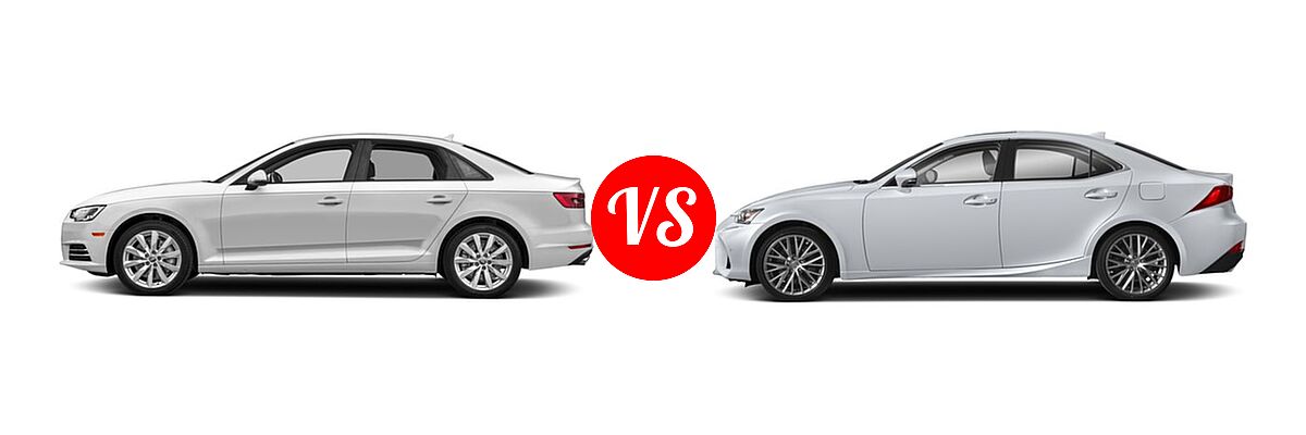 2018 Audi A4 Sedan Premium / Premium Plus / Prestige vs. 2018 Lexus IS 300 Sedan IS 300 - Side Comparison