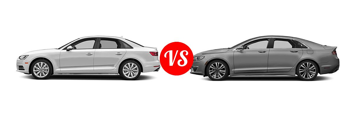 2018 Audi A4 Sedan Premium / Premium Plus / Prestige vs. 2019 Lincoln MKZ Sedan AWD / FWD / Reserve I / Reserve II - Side Comparison