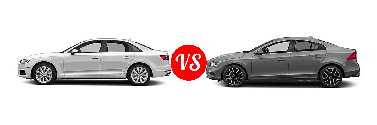 2018 Audi A4 Sedan Premium / Premium Plus / Prestige vs. 2018 Volvo S60 Sedan Dynamic - Side Comparison
