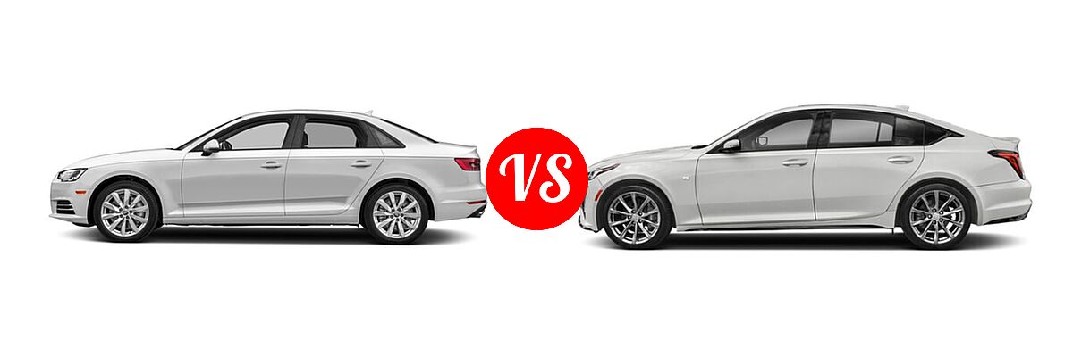 2018 Audi A4 Sedan Premium / Premium Plus / Prestige vs. 2020 Cadillac CT5 Sedan Luxury / Premium Luxury / Sport - Side Comparison