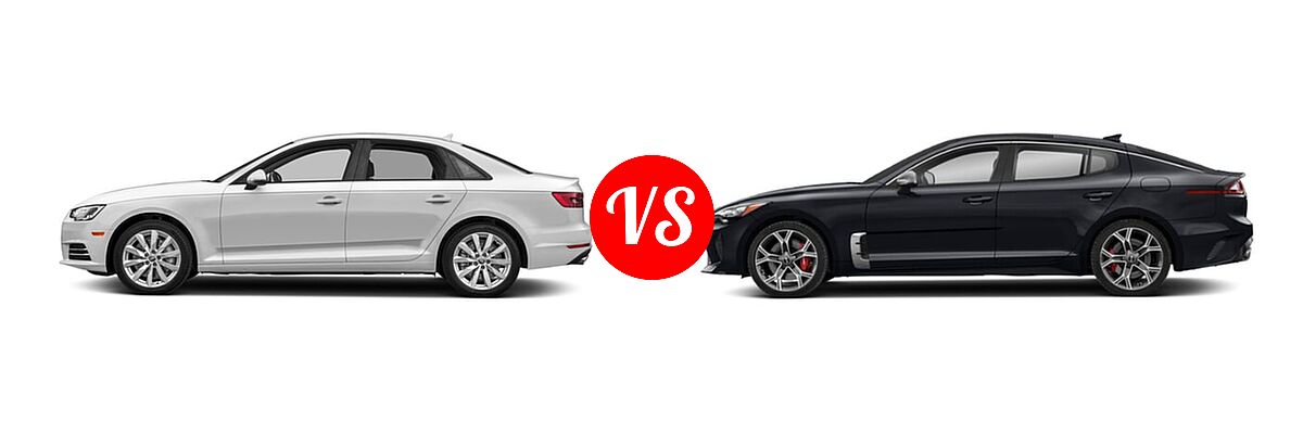 2018 Audi A4 Sedan Premium / Premium Plus / Prestige vs. 2020 Kia Stinger Sedan GT / GT-Line / GT1 / GT2 - Side Comparison