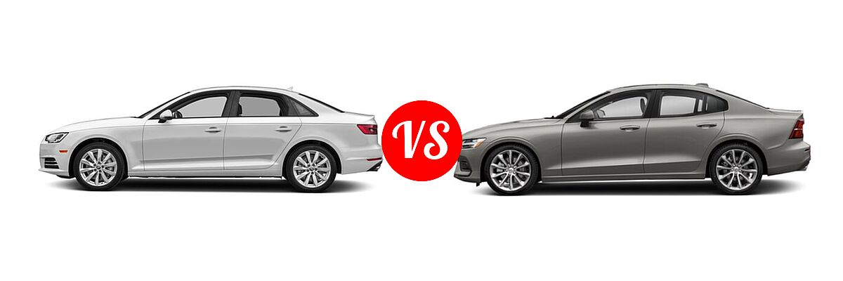 2018 Audi A4 Sedan Premium / Premium Plus / Prestige vs. 2021 Volvo S60 Sedan Inscription / Momentum - Side Comparison