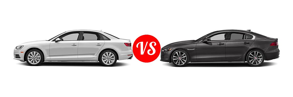2018 Audi A4 Sedan Premium / Premium Plus / Prestige vs. 2018 Jaguar XE Sedan Diesel 20d / 20d Premium / 20d Prestige - Side Comparison