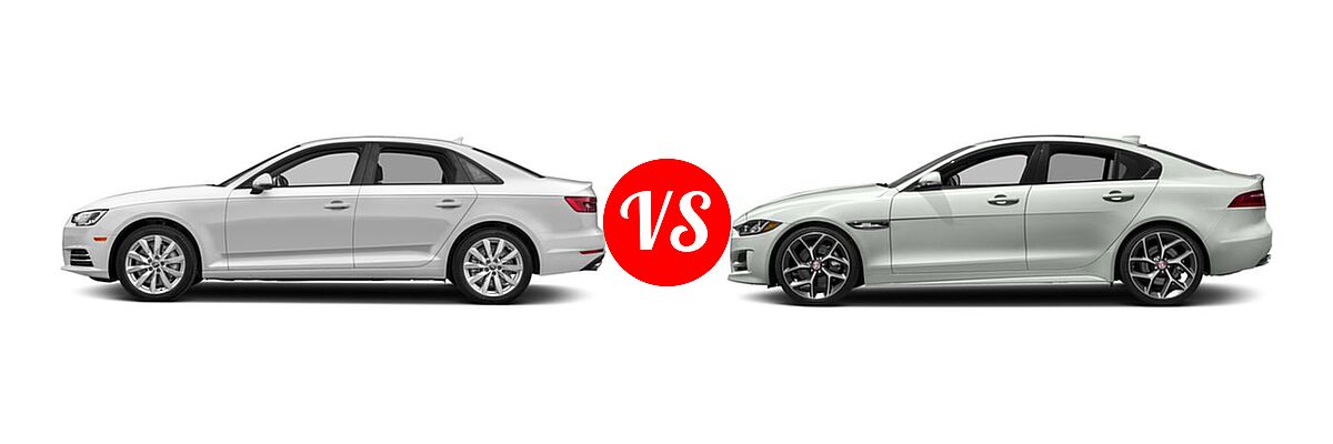 2018 Audi A4 Sedan Premium / Premium Plus / Prestige vs. 2018 Jaguar XE Sedan Diesel 20d R-Sport - Side Comparison