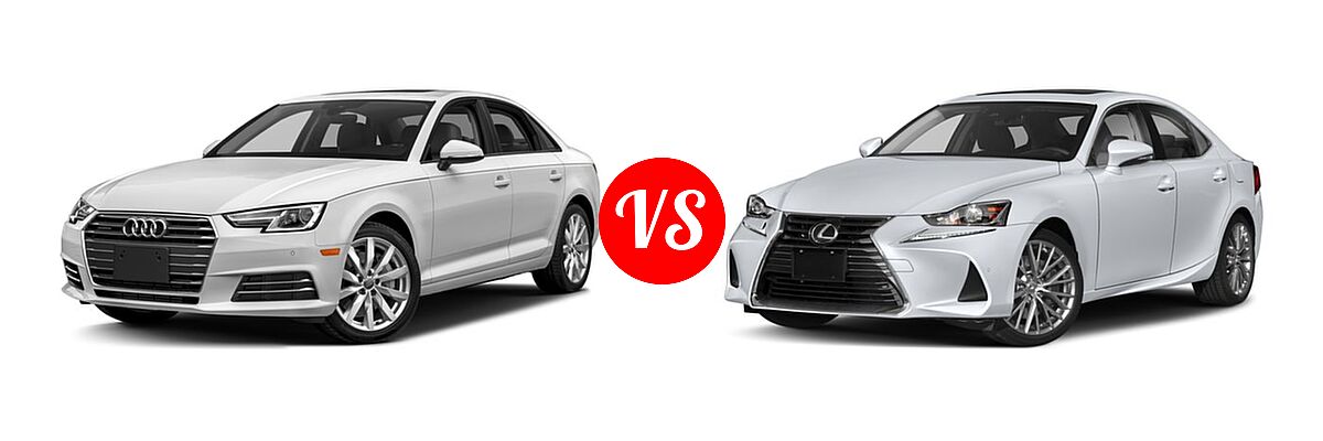 2018 Audi A4 Sedan Premium / Premium Plus / Prestige vs. 2018 Lexus IS 300 Sedan IS 300 - Front Left Comparison