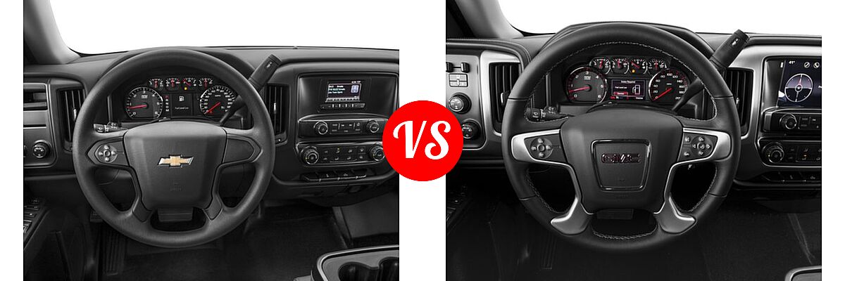 2016 Chevrolet Silverado 1500 Pickup Work Truck vs. 2016 GMC Sierra 1500 Pickup SLE - Dashboard Comparison