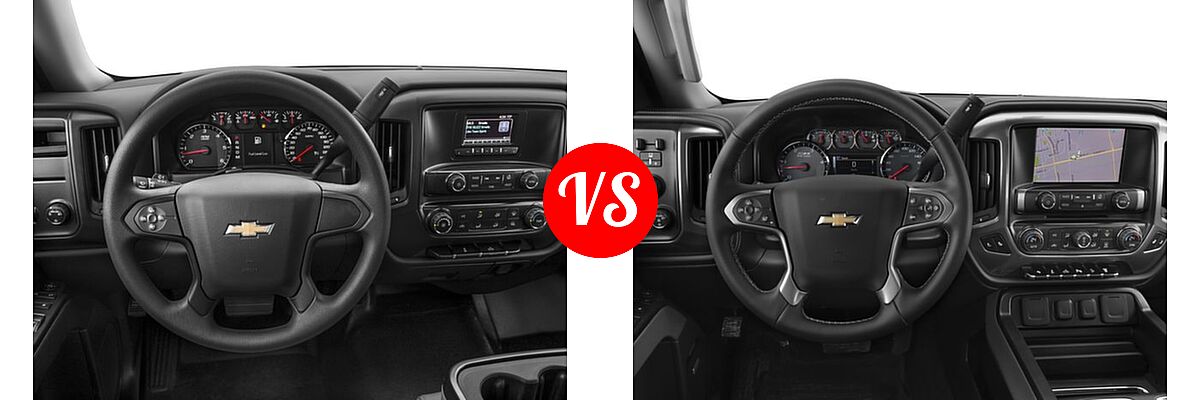 2016 Chevrolet Silverado 1500 Pickup Work Truck vs. 2016 Chevrolet Silverado 2500HD Pickup LTZ - Dashboard Comparison