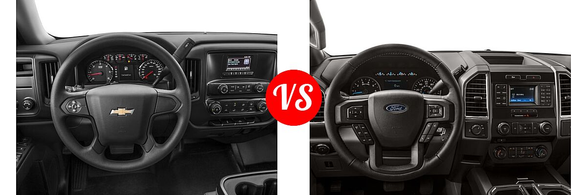 2016 Chevrolet Silverado 1500 Pickup Work Truck vs. 2016 Ford F-150 Pickup XLT - Dashboard Comparison