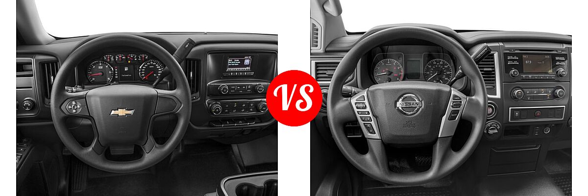 2016 Chevrolet Silverado 1500 Pickup Work Truck vs. 2016 Nissan Titan XD Pickup Diesel S - Dashboard Comparison