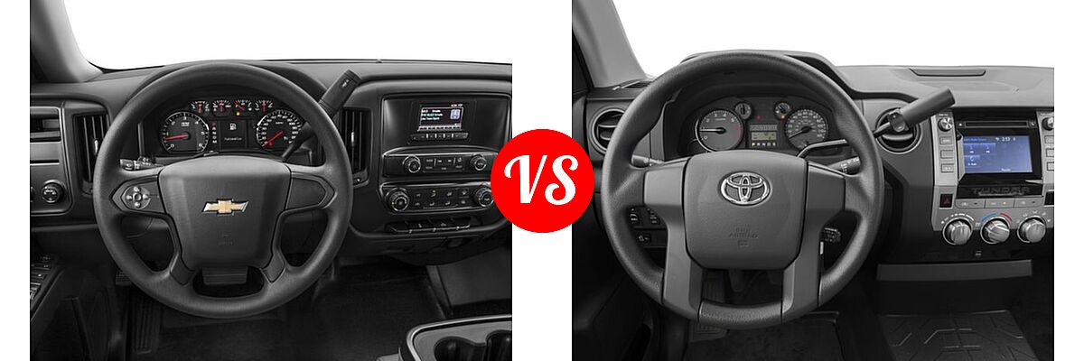 2016 Chevrolet Silverado 1500 Pickup Work Truck vs. 2016 Toyota Tundra Pickup SR - Dashboard Comparison