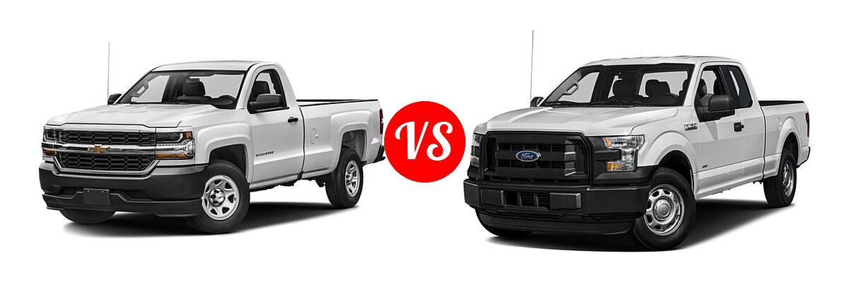 2016 Chevrolet Silverado 1500 Pickup Work Truck vs. 2016 Ford F-150 Pickup XL - Front Left Comparison