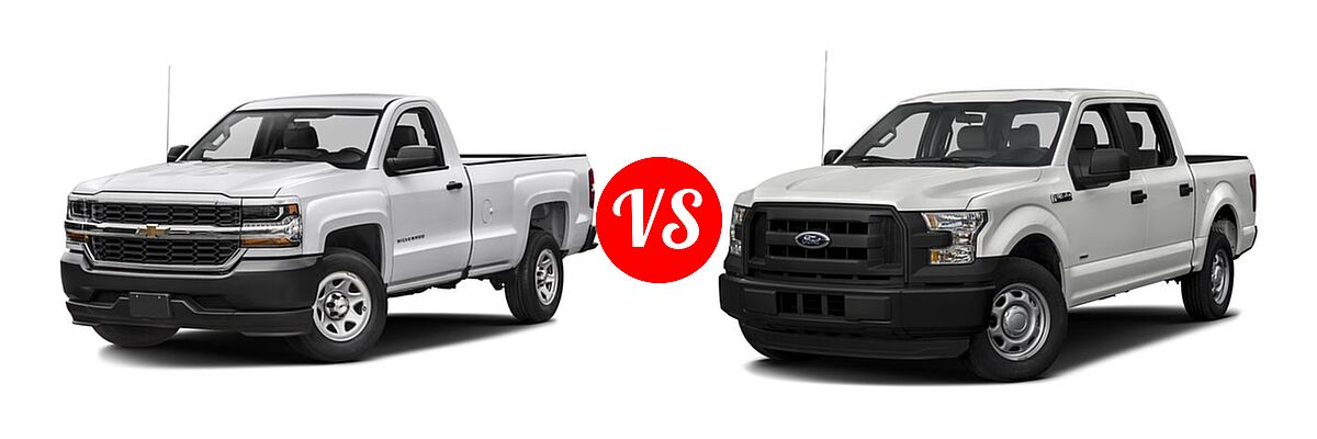 2016 Chevrolet Silverado 1500 Pickup Work Truck vs. 2016 Ford F-150 Pickup XL - Front Left Comparison