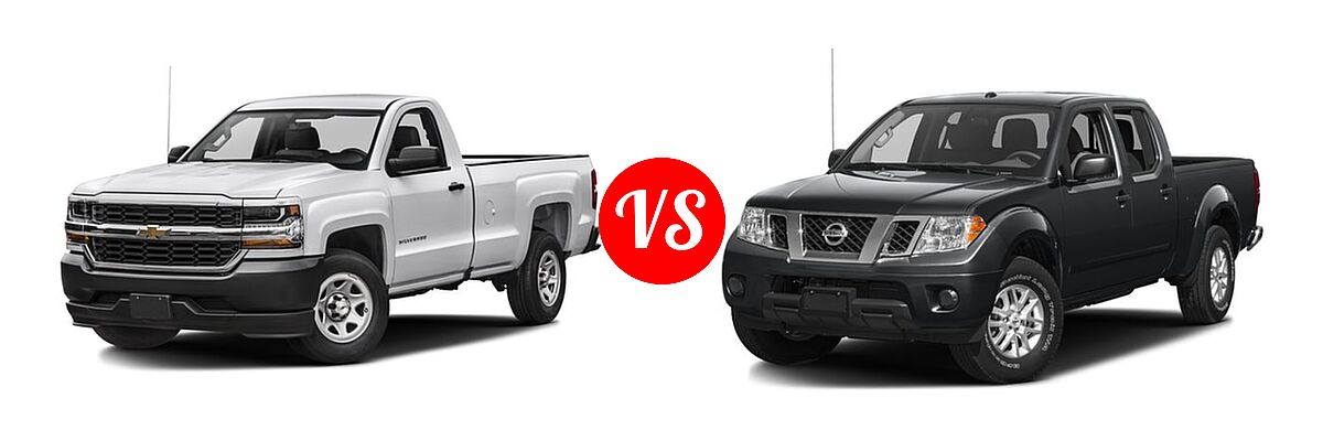 2016 Chevrolet Silverado 1500 Pickup Work Truck vs. 2016 Nissan Frontier Pickup SV - Front Left Comparison
