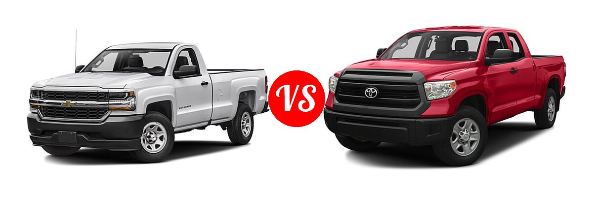2016 Chevrolet Silverado 1500 Pickup Work Truck vs. 2016 Toyota Tundra Pickup SR - Front Left Comparison