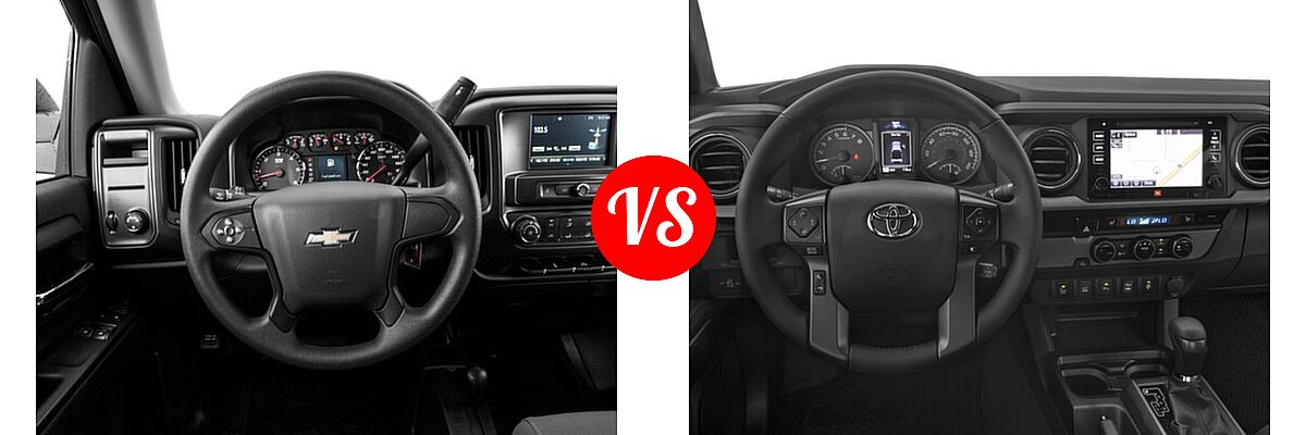 2016 Chevrolet Silverado 1500 Pickup LS vs. 2016 Toyota Tacoma Pickup TRD Sport - Dashboard Comparison