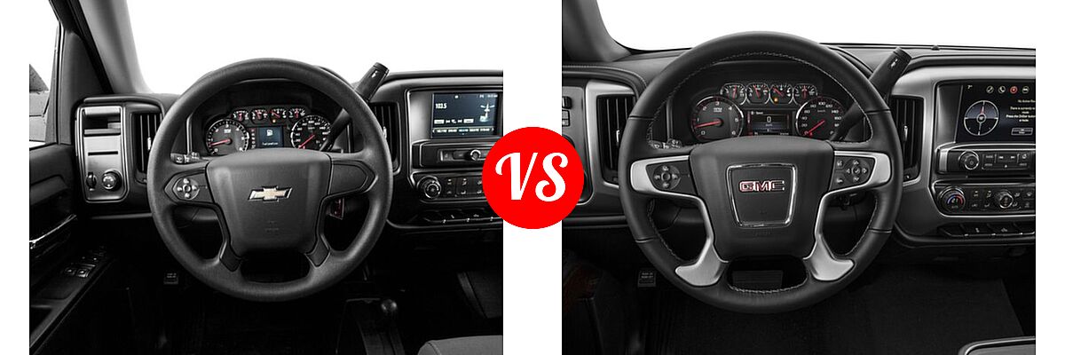 2016 Chevrolet Silverado 1500 Pickup LS vs. 2016 GMC Sierra 1500 Pickup SLE - Dashboard Comparison